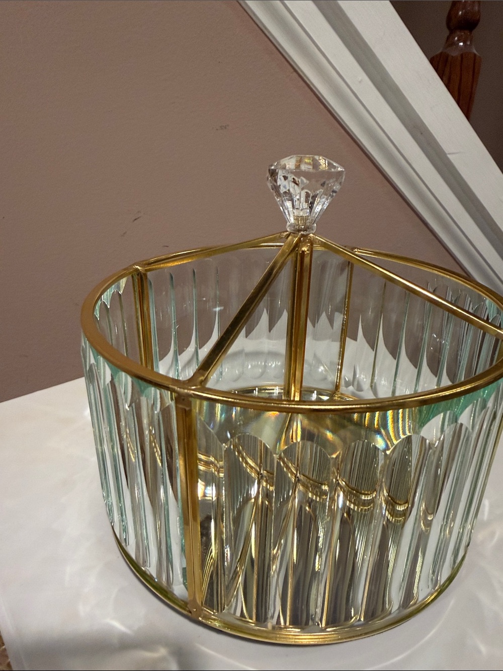 Acrylic and Gold-tone Decorative Vanity, Bath, Home Office Rotating Organizer - Picture 7 of 10